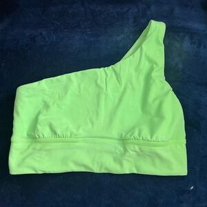 lululemon athletica Neon Green One-Shoulder Sports Bra